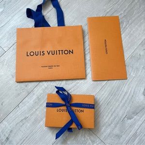 Louis Vuitton gift box bag and envelope set with ribbon